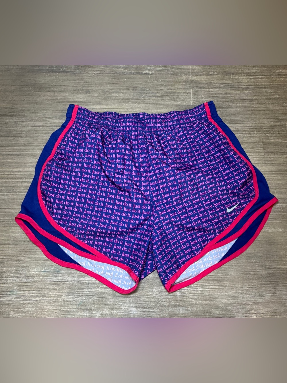 Nike Women's Navy and Pink Athletic Shorts